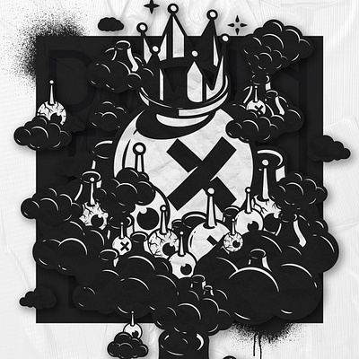 <King_Power/plant> - The_Pawnies art art direction artwork black white character design chess digital art graphic design graphiste freelance illustration illustrator king nft nft art street art vector vector art