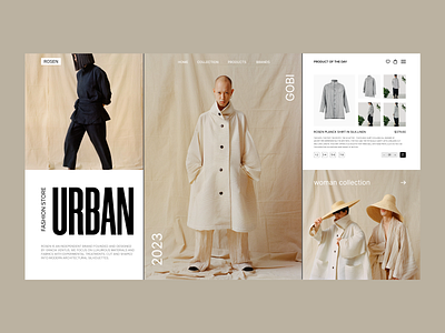 Concept fashion store design dress fashion graphic design landig page minimalism store ui wear