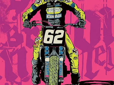 SIDEBURN BROMLEY ILLUSTRATION editorial graphic design illustration motorcycle