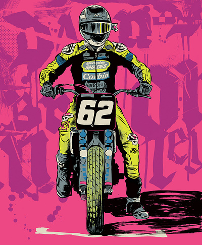 SIDEBURN BROMLEY ILLUSTRATION editorial graphic design illustration motorcycle
