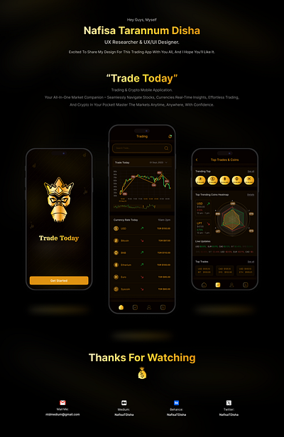 Trade Today | A Currency Trading Mobile Application. adobe illustrator bet bitcoin bnb crypto currency trading earning figma finance app interaction design marketing mobile application nafisa tarannum disha share market app stock market trading app ui ux design ux research website design