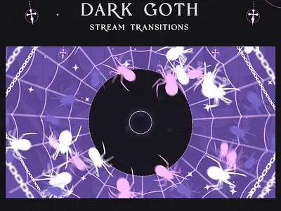 PURPLE DARK GOTH STREAM TRANSITION animated pack design graphic design obs studio stinger stream stream design stream overlay stream pack streamlabs transition twitch vtuber
