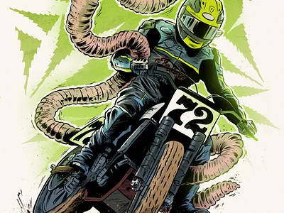 SIDEBURN x PEGRAM ILLUSTRATION design editorial illustration magazine motorcycle photoshop racing