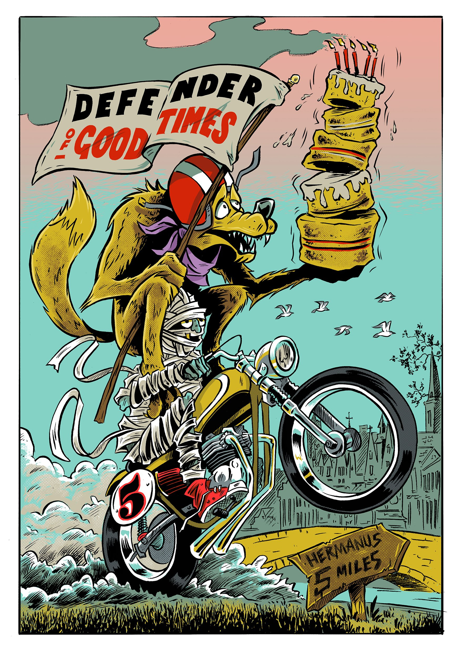 Example of HERMANUS birthday poster art