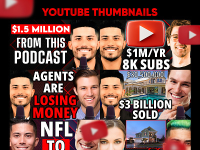 YouTube Video Thumbnail Designs banner cover art design influencer thumbail mentor thumbnail thumbnail thumbnails youtube youtube thumbnail youtube thumbnails