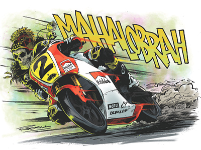 MAHALO BRAH! design illustration motorcycle print racing yamaha