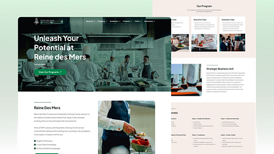 Reine Des Mers Website Design cook cooking class desain website ui web design