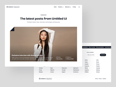 Blog home page — Untitled UI article blog blog header blog home blog post minimal minimalism product design ui design user interface web design