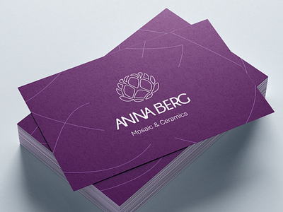 Anna Berg ceramiсs artichoke branding business card ceramiсs design logo