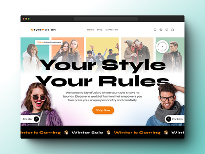 StyleFusion : Hero Section of a Fasion E-Commerce Website clothing concept design fashion fashion hero section figma hero section landing page ui design ui designer uiux web design web designer website design