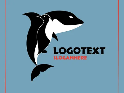 Killer while and Pinguin graphic design logo