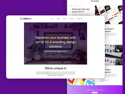DZIGNHUB - UI/UX Design Studio Website appdesign design agency freelancer ui uiux websitedesign
