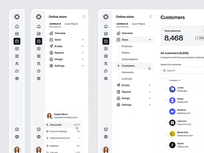 Inventory management navigation — Untitled UI crm dashboard inventory management menu minimal minimalism modern ui nav navigation product design sidebar sidenav table ui design user interface ux design