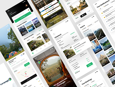 Campeggio | Book Campsite App 🏕 2021 app branding company profile companywebsite design illustration logo ui ux