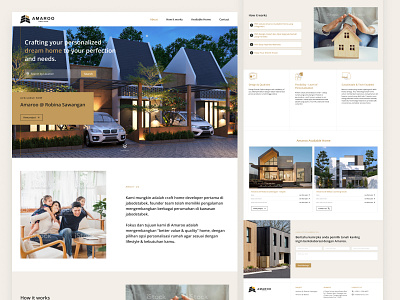 Amaroo - Personalized Dream Home Design Landing Page brown design hero section house design interior design landing page real estate uiux user interface