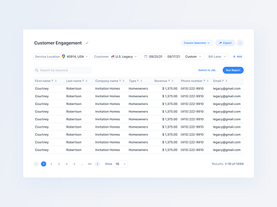 Web App / Report table fields