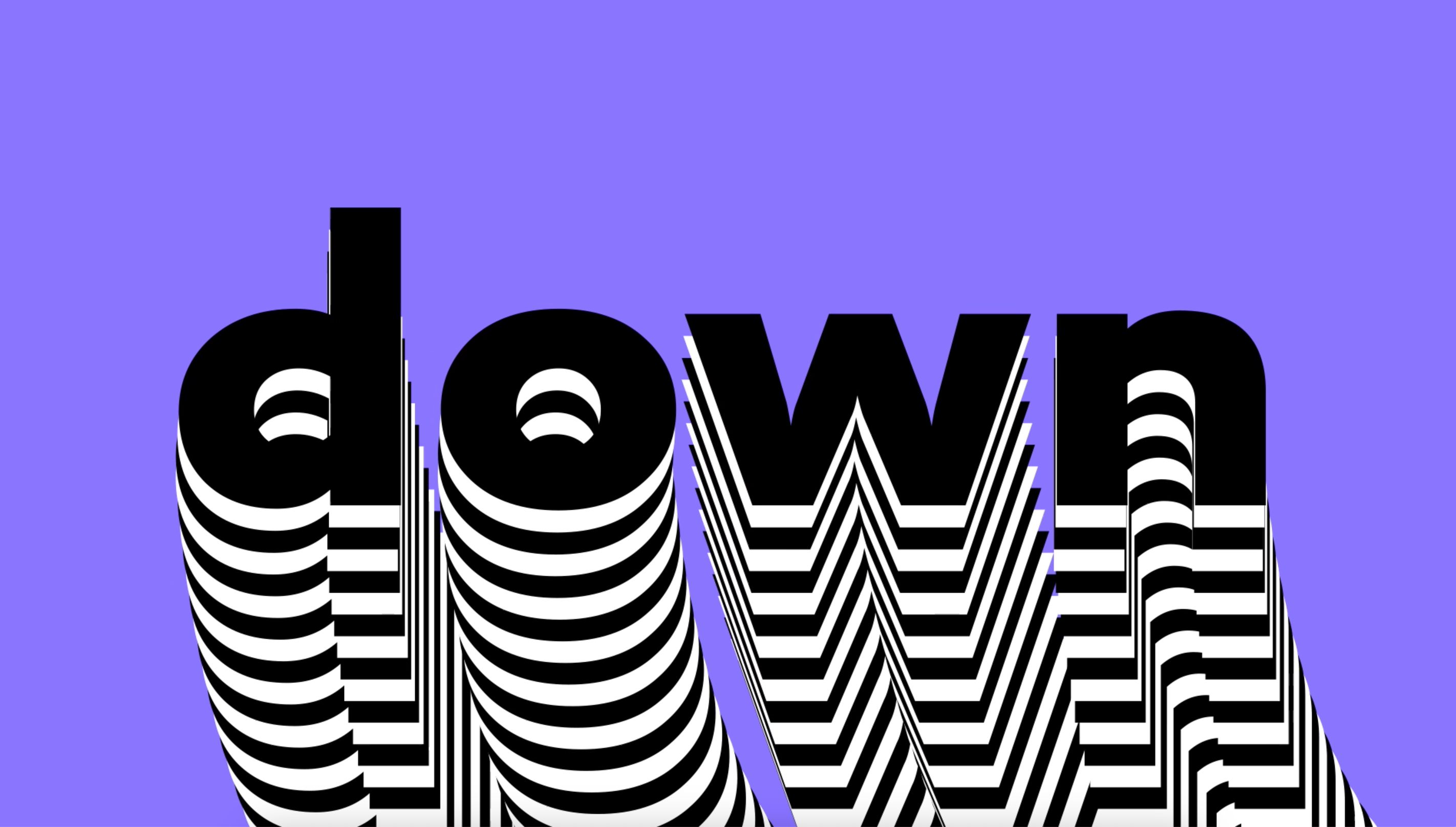 Kinetic typo down (echo effect) 2d animation after effects animation design echo echo effect illustration kinetic kinetic typo kinetic typography letters logo loop motion graphics shapes ui