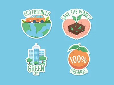 Ecology Sticker Illustration digital art digital illustration ecology energy flat illustration graphic design illustration organic save the planet sticker website illustration