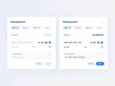 Web App / Invoice / Add payment fields