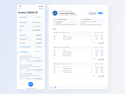 Web / Mobile App / Invoice fields