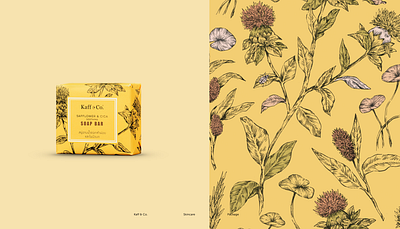 Safflower Soap for Kaff & Co. design drawing flower herbs lineart package packagedesign skincare wellness