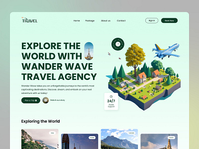 Travel agency website design agency landing page graphic design landing page travel agency travel agency design travel agency landing pag travel agency ui travel ui design ui ux vacation agency ui vacation landing page web design