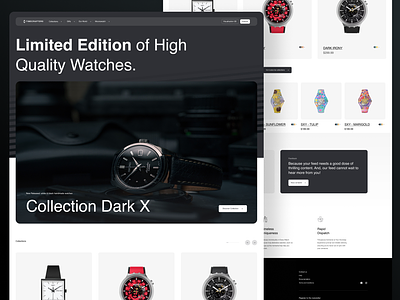 eCommerce Watch Store - Web Design agency ecommerce ecommerce website homepage landing page mobile first onlinestore product design productpage responsivedesign shopping typography ui uiux user experience ux watchstore web design webdesign