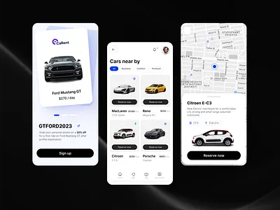 Car rental Mobile app app app design booking app car car rent car rental app car sharing clean design driver mobile app mobile ui rent saas transport ui design uxui