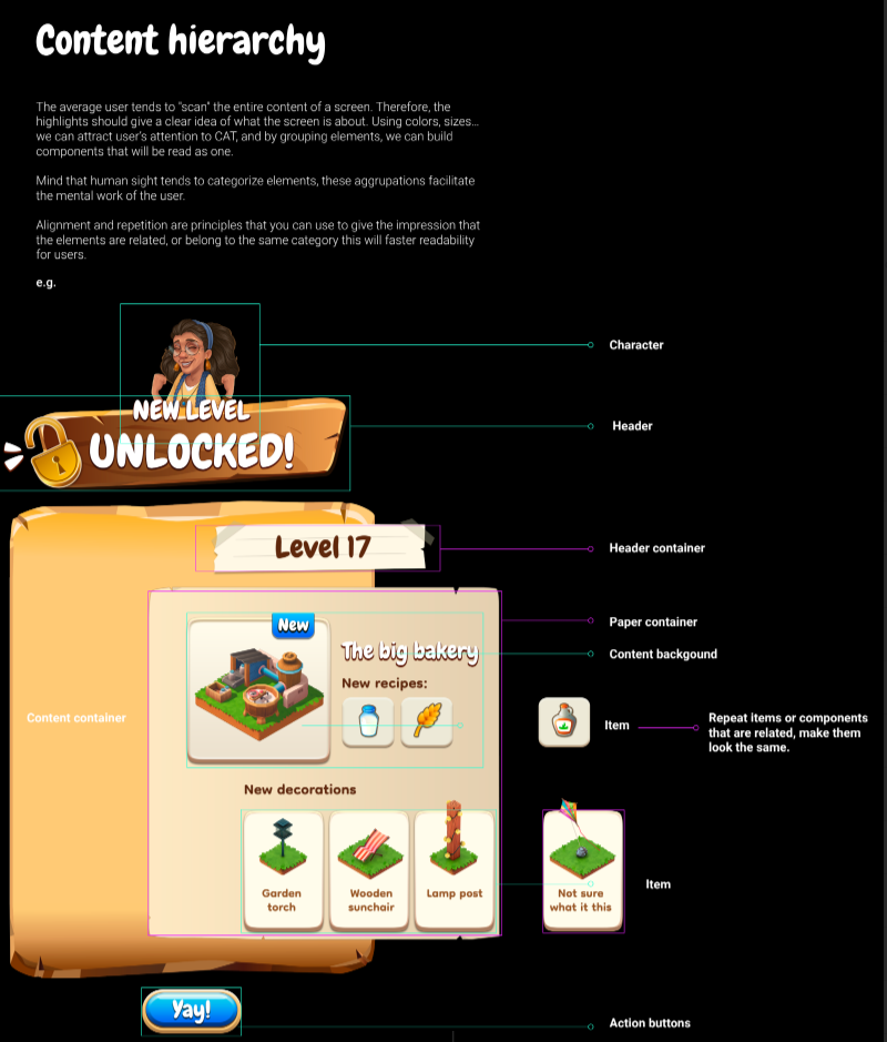Documenting UI hierarchy for games branding documentation games ui ux