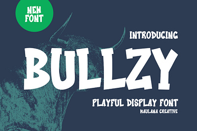 Bullzy Playful Display Font branding font fonts graphic design logo nostalgic