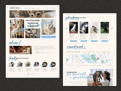 Landing page for Shelter Woof & Meow design desktop landing ui uiux design ux web design