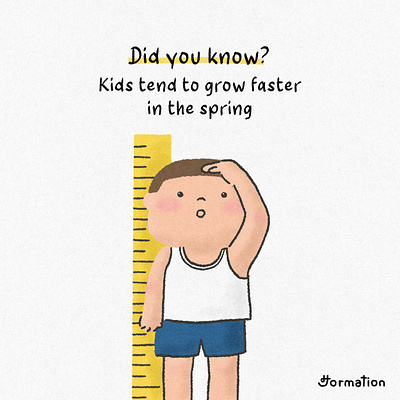 Kids tend to grow faster in the spring cartoon children digital art digital illustration drawing fun fact height illustration kid kids procreate spring
