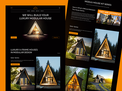 Moduu, Real Estate Web Design black dark figma luxury orange realestate strunedesign ui ux webdesign