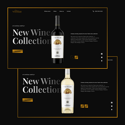 Elegant Hero Section, Design Concept black dark design elegant figma gold golden luxury rich ui ux uxuidesign webdesign wine winery