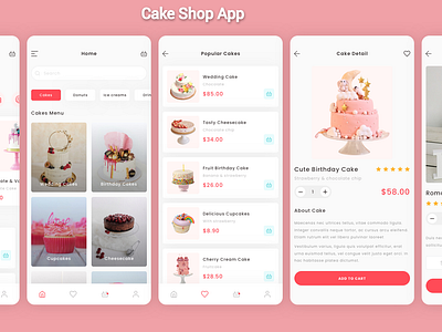 Cake Shop App app cake app cake shop app ecommerce app shopping app shopping cart