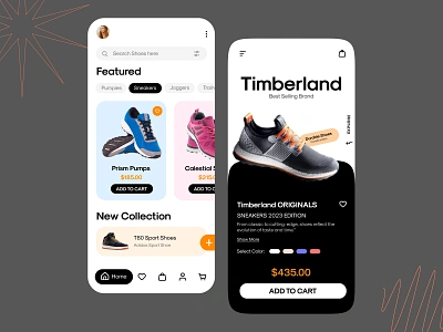 Shoes E-Commerce Mobile App Design android app design app app design appdesign dark theme ecommerce interface interfacedesign ios app design minimal mobile mobile app mobile app design mobile ui design shoes ui ux ux ui design uxui uxuidesign