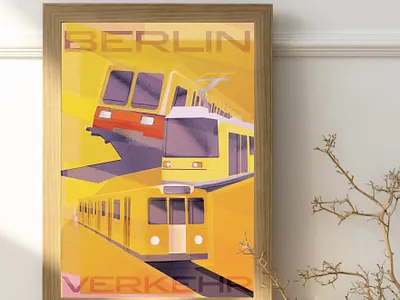 Berlin Rail Traffic – Illustration berlin digitalart illu illustration orange poster train vectorillustartion yellow
