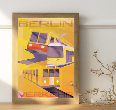 Berlin Rail Traffic – Illustration berlin digitalart illu illustration orange poster train vectorillustartion yellow