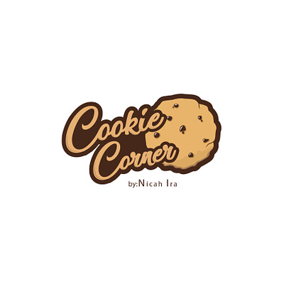 Cookie Corner - Logo for Cookie Shop brand branding brown cookie cookie logo dessert illustration logo mascot mascot logo pastry logo