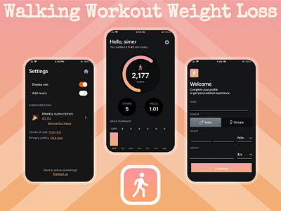 Walking Workout: Unleash the Power Within Your Steps app design branding graphic design logo ui web design