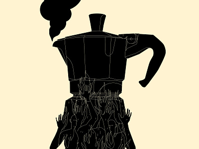 Morning Brew abstract blog blog post brew coffee composition design flames hand illustration hands hot illustration laconic lines minimal morning morning brew morning coffee poster still life