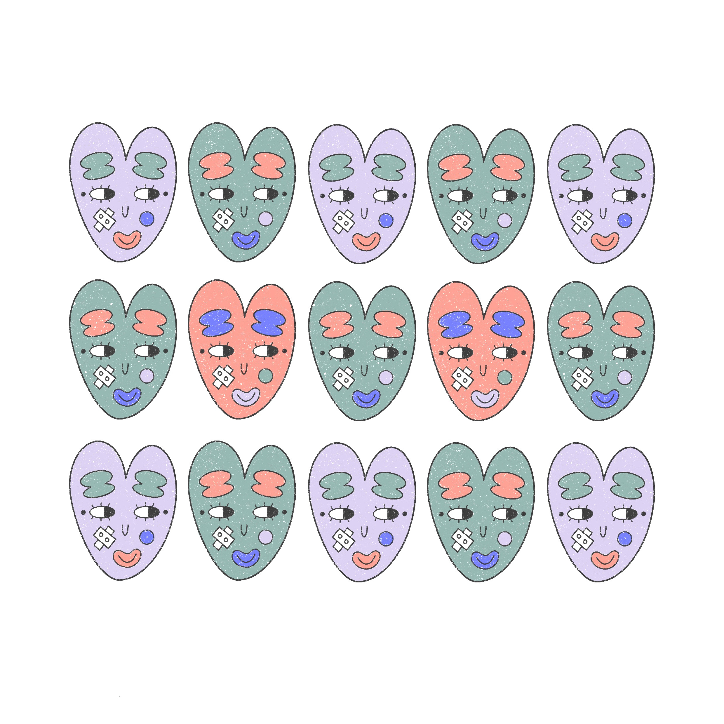 Postcards "Hearts" bookillustration branding cartoons characterdesign childrenbookillustration design designpostcards digitalart graphic design illustration