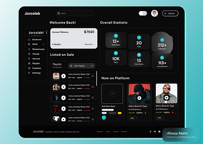 Joroclab! Is a Beat Selling Marketplace & Music Sharing Platform adobe beat brand branding dashboard e commerce engineer figma glassmorphism graphic design idea logo marketplace music producer product sell spotify ui ux