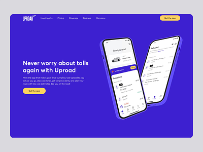 Uproad [Website] animation car hero landing page main page product website toll vehicle