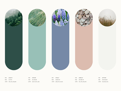 Colors of Nature: Inspired Palette from Earth's Canvas 🌈 beige blue branding code color color guide color system colorpallete colors graphic design green minimalistic nature palette pink ui design