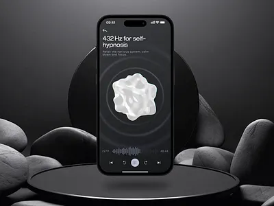 Meditation — Mobile App Design with 3D 3d 3d animation 3d elements interaction interactive design meditation meditation app mobile mobile app mobile design spline spline tool ui ui design