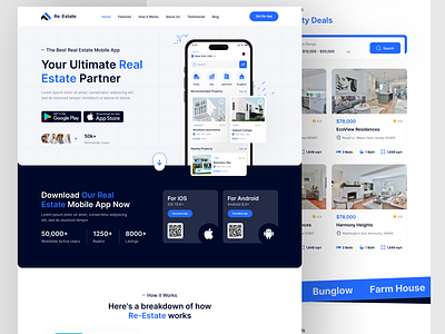 Real Estate App Landing Page | Real Estate Website | Figma UI adobe xd app landing page app website branding design figma landing page landingpage minimal design modern website real estate app landing page real estate app website ui ux web design web designer webdesign trend website