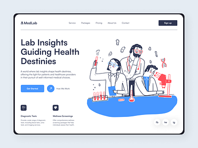 MedLab – Medical Lab Hero Section figma hero hero image hero section illustration landing page ui website website design