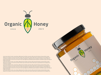 Organic Honey - Logo design, branding, honey logo, bee bee logo brand identity branding business logo creative logo honey logo icon logo logo design logo type modern logo monogram organic logo