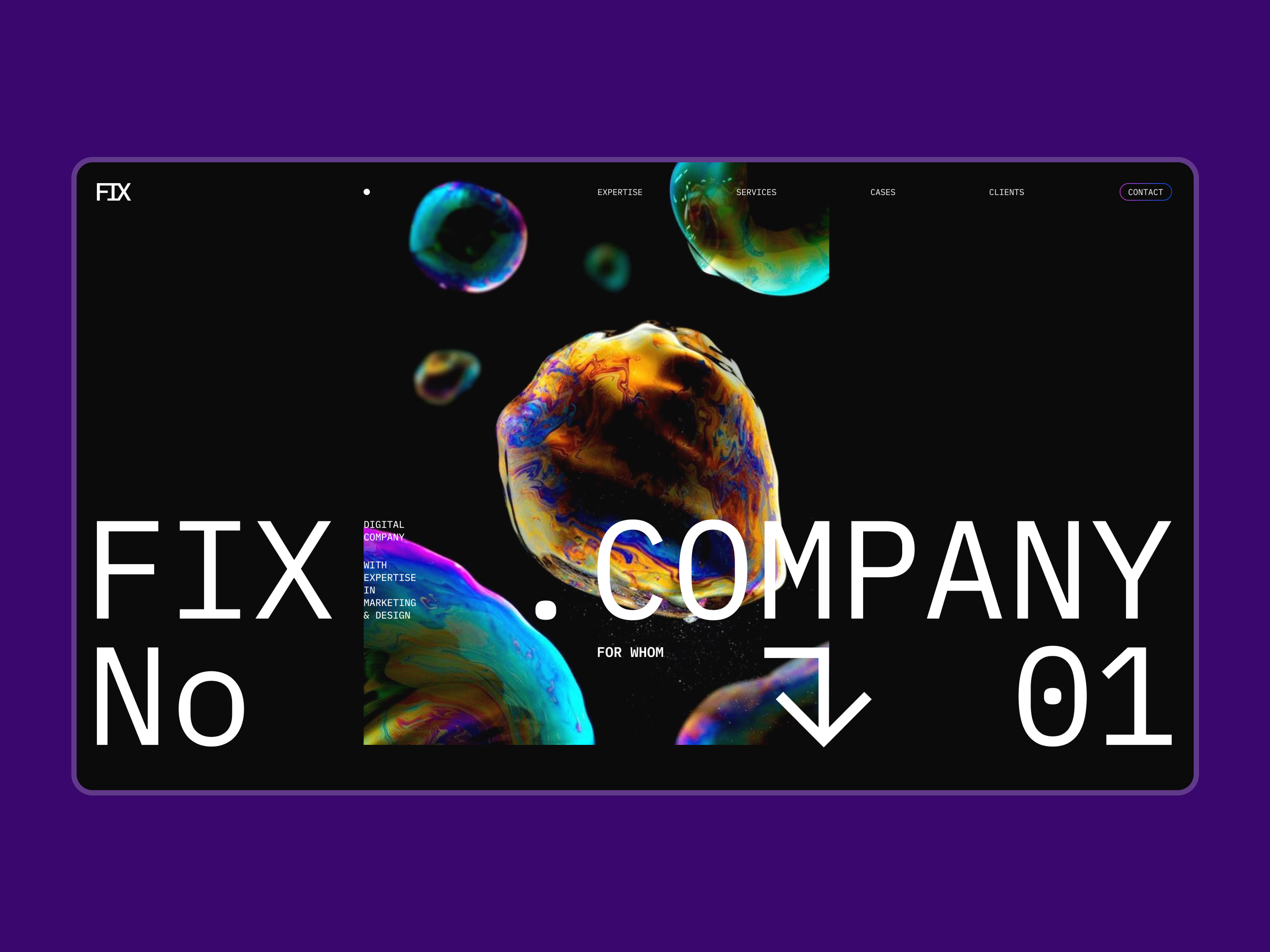 FIX.COMPANY | Digital Company agency app black branding concept corporate design design agency digital digital agency freelancer home mobile app platform product ui ux uxui website
